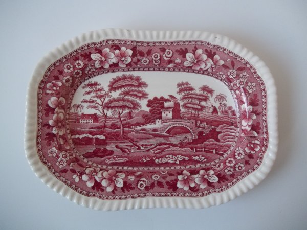 Platte eckig "Tower"" Pink Rot