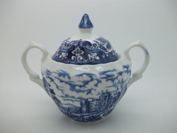 Zuckertopf &quot;Olde Country Castles&quot; Blau 1b